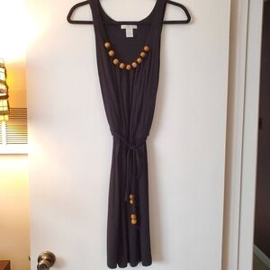 Design History Black Tank Midi Dress with Wood Ball Neckline